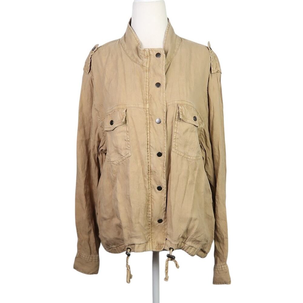 Rails Collins Jacket Tan Toffee Linen and Cupro Blend Womens XL